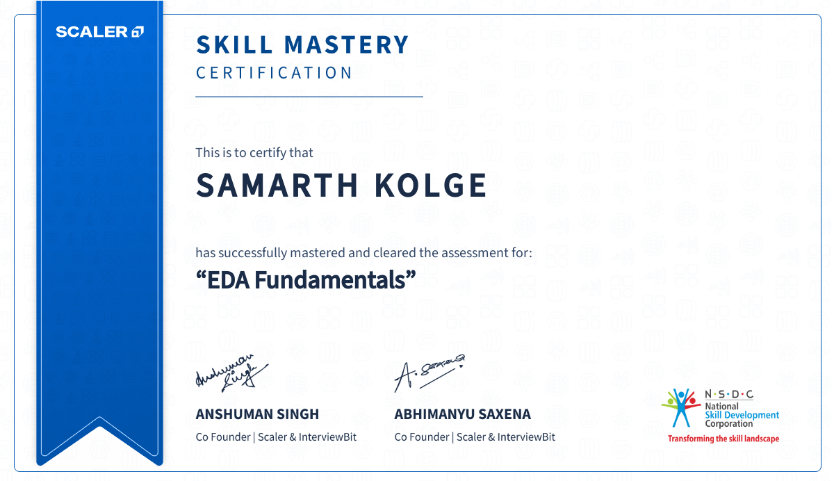 EDA Fundamentals Certificate