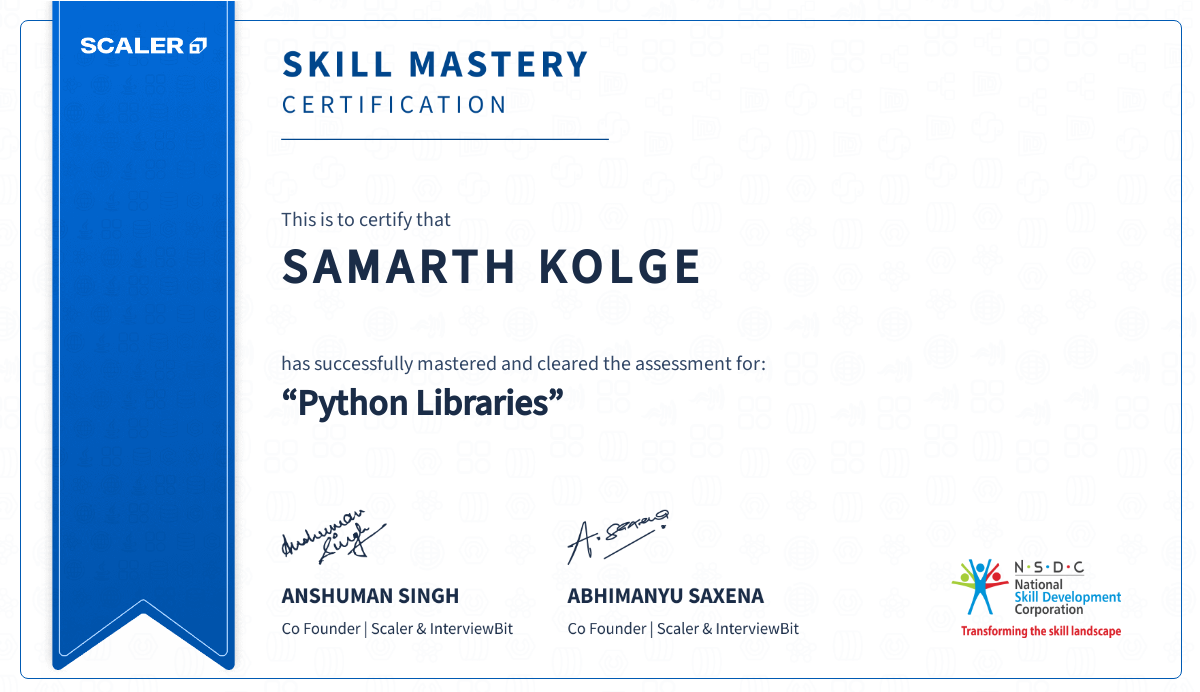 Python Libraries Certificate