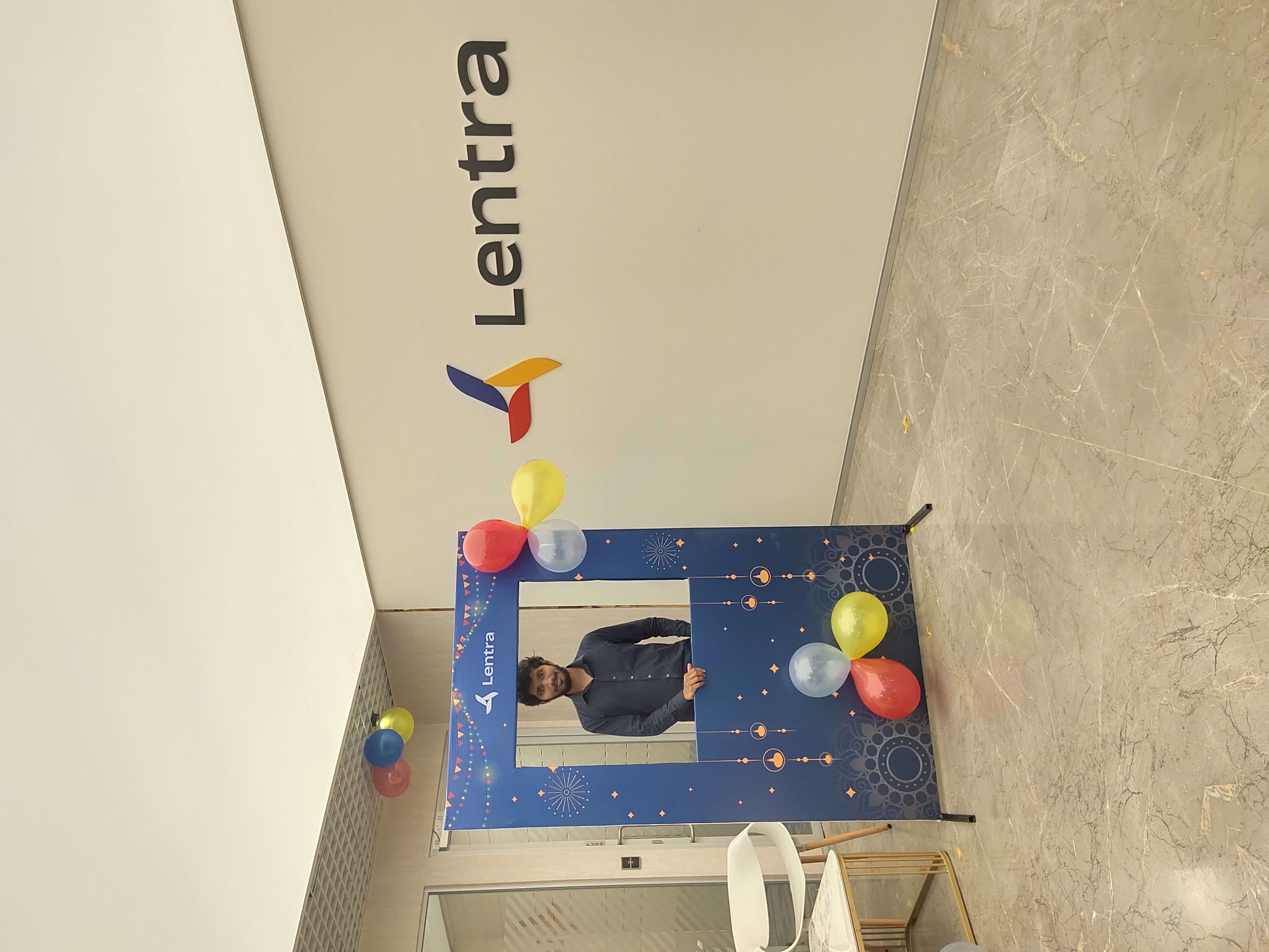 Solo photograph at the Lentra workplace
